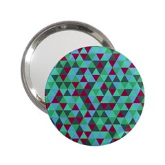 Retro Teal Green Geometric Pattern 2 25  Handbag Mirrors by snowwhitegirl