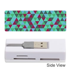 Retro Teal Green Geometric Pattern Memory Card Reader (stick) by snowwhitegirl