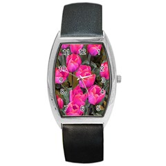 Pink Tulips Barrel Style Metal Watch by snowwhitegirl