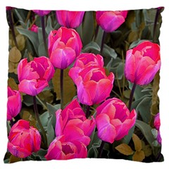 Pink Tulips Standard Flano Cushion Case (two Sides)