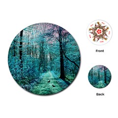 Blue Forest Playing Cards (round)