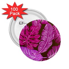 Tropical Pink Leaves 2 25  Buttons (100 Pack)  by snowwhitegirl