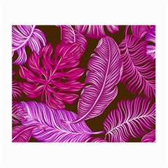 Tropical Pink Leaves Small Glasses Cloth (2-side)