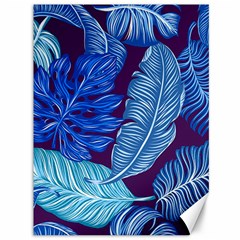 Tropical Blue Leaves Canvas 36  X 48 