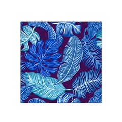 Tropical Blue Leaves Satin Bandana Scarf