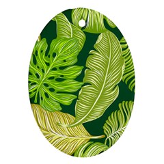 Tropical Green Leaves Ornament (oval) by snowwhitegirl