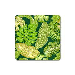 Tropical Green Leaves Square Magnet by snowwhitegirl