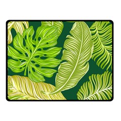 Tropical Green Leaves Fleece Blanket (small) by snowwhitegirl