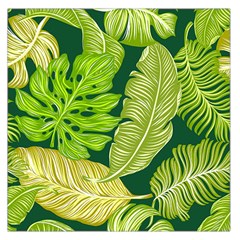 Tropical Green Leaves Large Satin Scarf (square) by snowwhitegirl