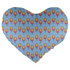 Cotton Candy Pattern Blue Large 19  Premium Heart Shape Cushions by snowwhitegirl