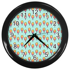 Cotton Candy Pattern Aqua 3d Wall Clock (black) by snowwhitegirl