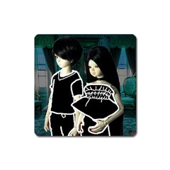 Dolls In Living Room Square Magnet