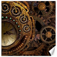 Steampunk Clock Canvas 16  X 16  by snowwhitegirl