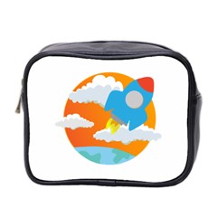 Rocket Rocket Ship Rocket Fire Mini Toiletries Bag (two Sides) by Pakrebo