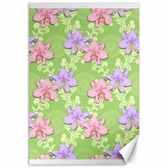 Lily Flowers Green Plant Natural Canvas 12  X 18  by Pakrebo