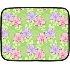 Lily Flowers Green Plant Natural Double Sided Fleece Blanket (mini)  by Pakrebo