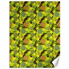 Flowers Yellow Red Blue Seamless Canvas 36  X 48 