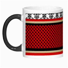 Background Damask Red Black Morph Mugs by Pakrebo