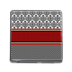 Background Damask Red Black Memory Card Reader (Square 5 Slot)