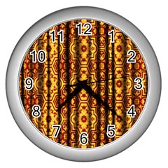 Scrapbook Background Wall Wallpaper Wall Clock (silver) by Pakrebo