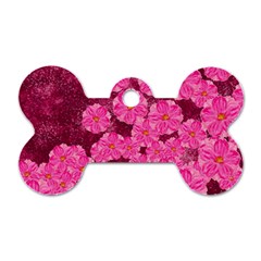 Cherry Blossoms Floral Design Dog Tag Bone (Two Sides)