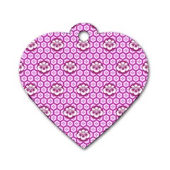 Paulownia Flowers Japanese Style Dog Tag Heart (one Side) by Pakrebo