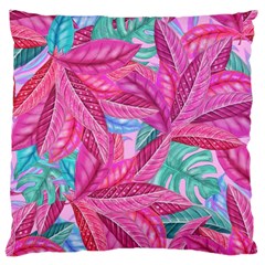 Leaves Tropical Reason Stamping Large Cushion Case (one Side) by Pakrebo