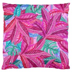 Leaves Tropical Reason Stamping Standard Flano Cushion Case (one Side) by Pakrebo