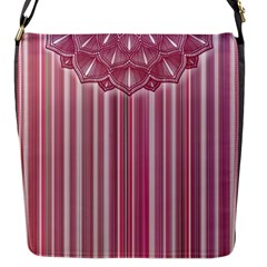 Cranberry Striped Mandala - Flap Closure Messenger Bag (s)