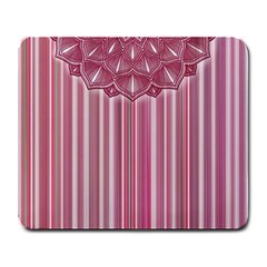 Cranberry Striped Mandala - Large Mousepads by WensdaiAmbrose