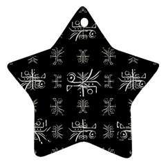 Black And White Ethnic Design Print Star Ornament (two Sides) by dflcprintsclothing