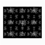 Black And White Ethnic Design Print Small Glasses Cloth (2-Side) Front