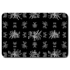 Black And White Ethnic Design Print Large Doormat  by dflcprintsclothing