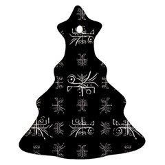 Black And White Ethnic Design Print Ornament (christmas Tree)  by dflcprintsclothing