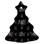 Black And White Ethnic Design Print Christmas Tree Ornament (Two Sides) Back