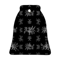 Black And White Ethnic Design Print Bell Ornament (two Sides) by dflcprintsclothing