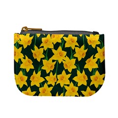 Yellow Daffodils Pattern Mini Coin Purse by Valentinaart