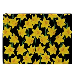 Yellow Daffodils Pattern Cosmetic Bag (xxl) by Valentinaart