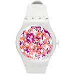 Flamingos Round Plastic Sport Watch (M) Front