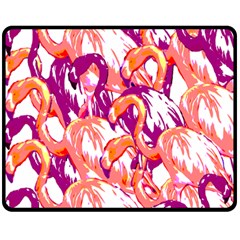 Flamingos Double Sided Fleece Blanket (medium)  by StarvingArtisan