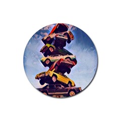 Pretty Colors Cars Rubber Coaster (round)  by StarvingArtisan