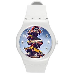 Pretty Colors Cars Round Plastic Sport Watch (m)