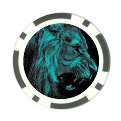 Angry Male Lion Predator Carnivore Poker Chip Card Guard