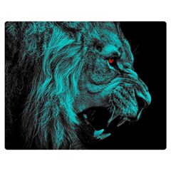 Angry Male Lion Predator Carnivore Double Sided Flano Blanket (Medium) 