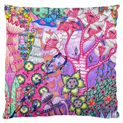 Trippy Forest Full Version Large Cushion Case (two Sides) by okhismakingart