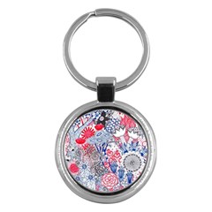 Floral Jungle  Key Chains (Round) 