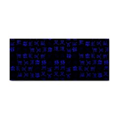Neon Oriental Characters Print Pattern Hand Towel by dflcprintsclothing