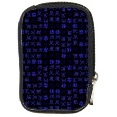 Neon Oriental Characters Print Pattern Compact Camera Leather Case by dflcprintsclothing