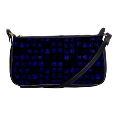 Neon Oriental Characters Print Pattern Shoulder Clutch Bag by dflcprintsclothing