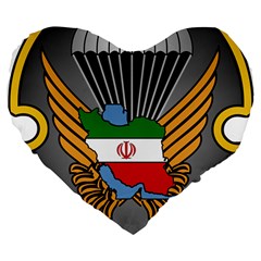 Insignia Of Iranian Army 55th Airborne Brigade Large 19  Premium Flano Heart Shape Cushions by abbeyz71